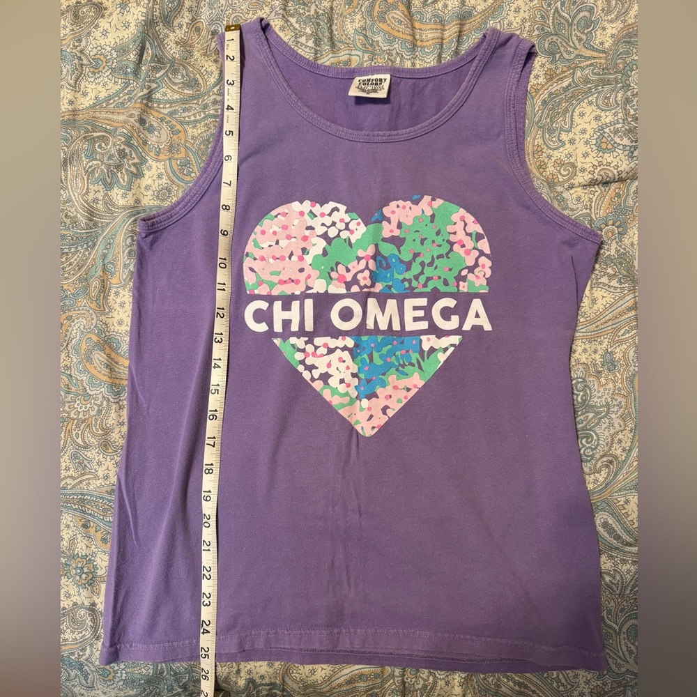 Chi Omega lilac purple tank top - comfort colors - size small - Picture 3 of 3